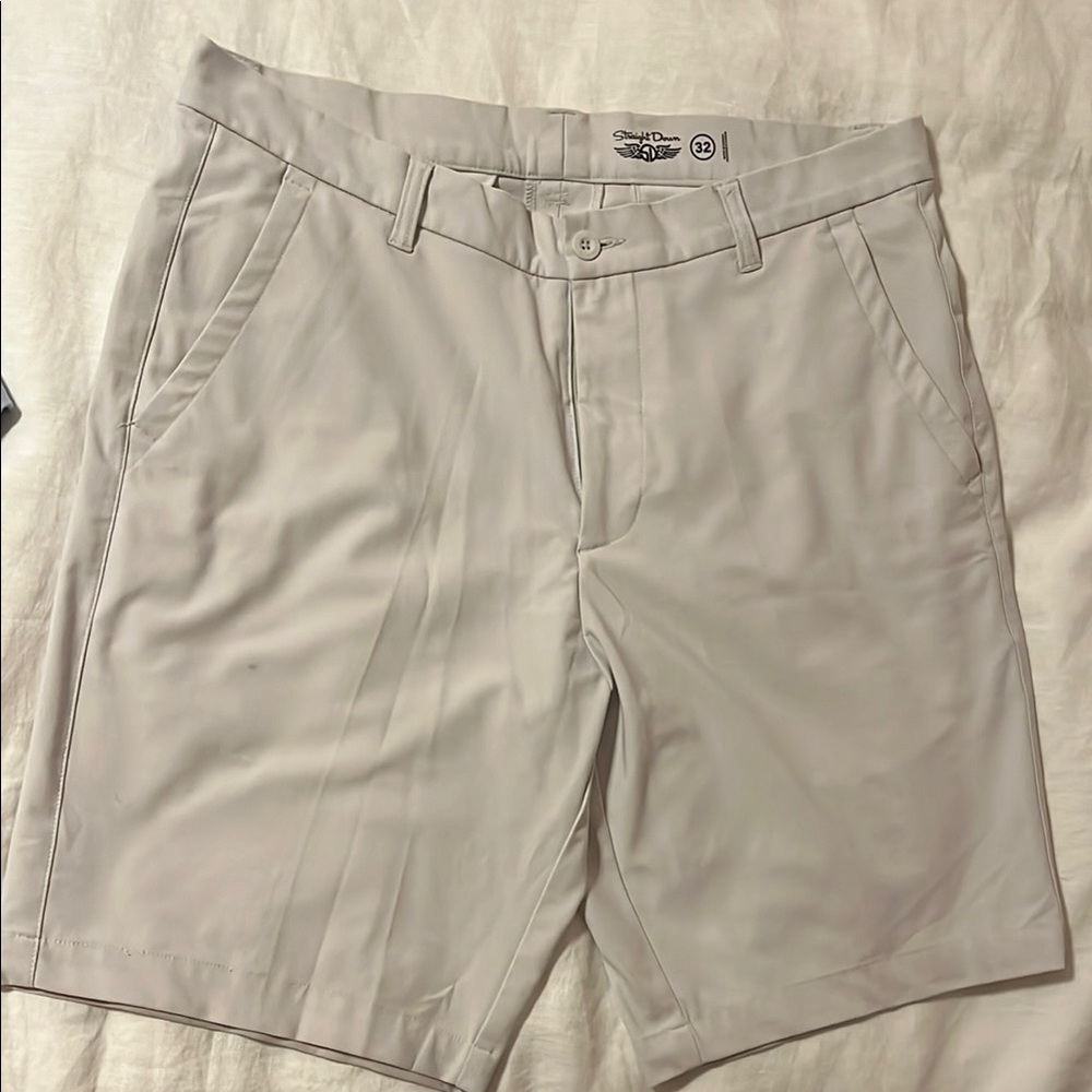 Gray Flat Front Shorts with Classic Style